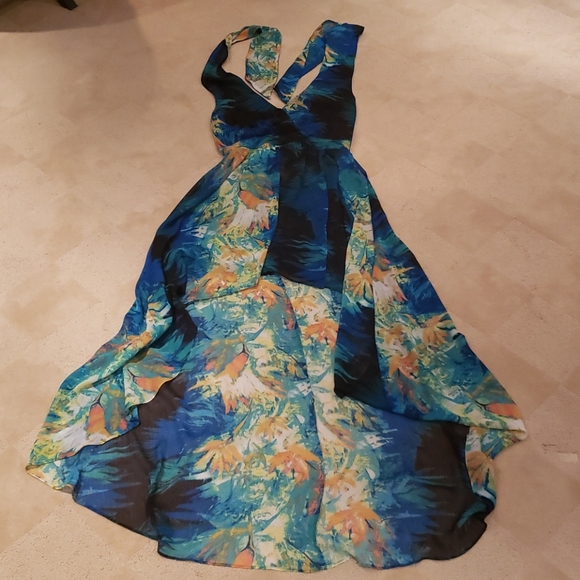 Bebe High Low Tropical Dress, size XS - Picture 2 of 13